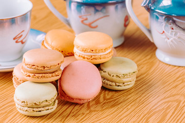 Freshly brought macarons from the bakery