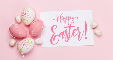 Easter greeting card with eggs