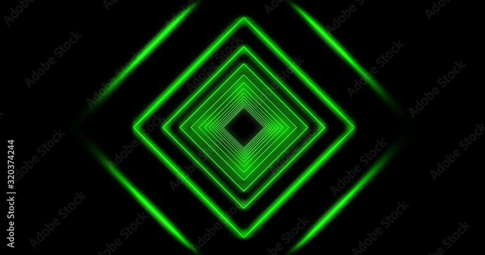 Poster neon trendy design glowing path going through tunnel. futuristic light energy laser display or illum