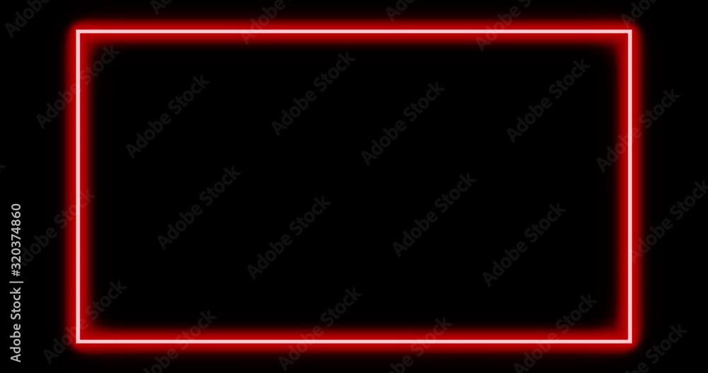 Poster red neon border using abstract glowing light makes frame. a flashing boundary for edging of advertis