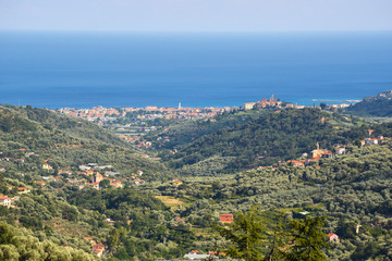 Obraz premium Badeort Diano Marina an der italienischen Riviera, Ligurien, Italien