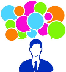 people with speech bubbles