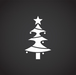 Christmas tree icon on background for graphic and web design. Creative illustration concept symbol for web or mobile app