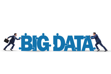 Big data concept with jigsaw puzzle pieces