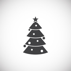 Fototapeta na wymiar Christmas tree icon on background for graphic and web design. Creative illustration concept symbol for web or mobile app