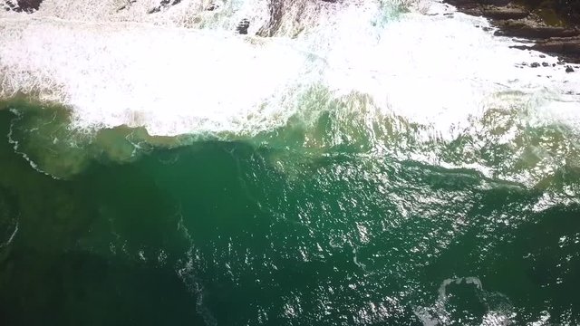Indian Ocean Reveal Scenic Bloukrans River & Bridge, South Africa, Aerial Tilt Up & Forward Motion