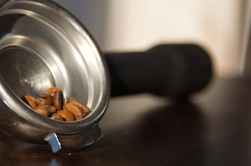 Espresso Handle With Coffee Beans