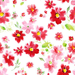  Watercolor floral seamless pattern