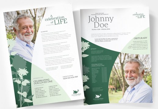 Funeral Poster Layout With Modern Design