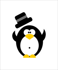 Penguin in a black bowler hat, formal dress code