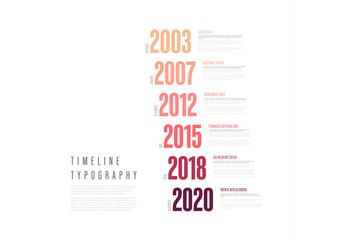 Typography Timeline Layout with Big Year Numbers