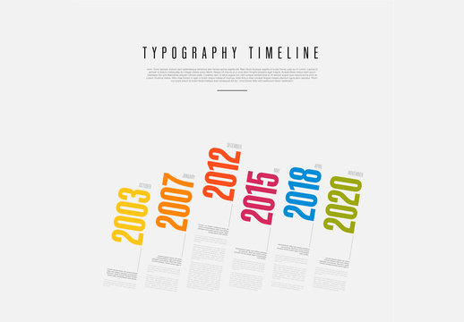 Typography Timeline Layout with Big Years