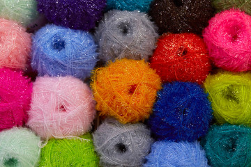 Colorful ball of yarn background 