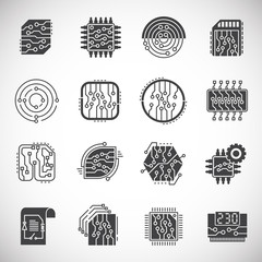 Curcuit related icons set on background for graphic and web design. Creative illustration concept symbol for web or mobile app