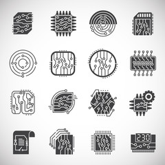Curcuit related icons set on background for graphic and web design. Creative illustration concept symbol for web or mobile app