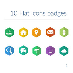 Color flat icons badges vector illustration