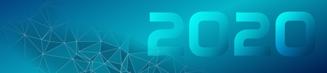 Calendar wallpaper banner symbol 2020 concept invitation, connections triangular random web