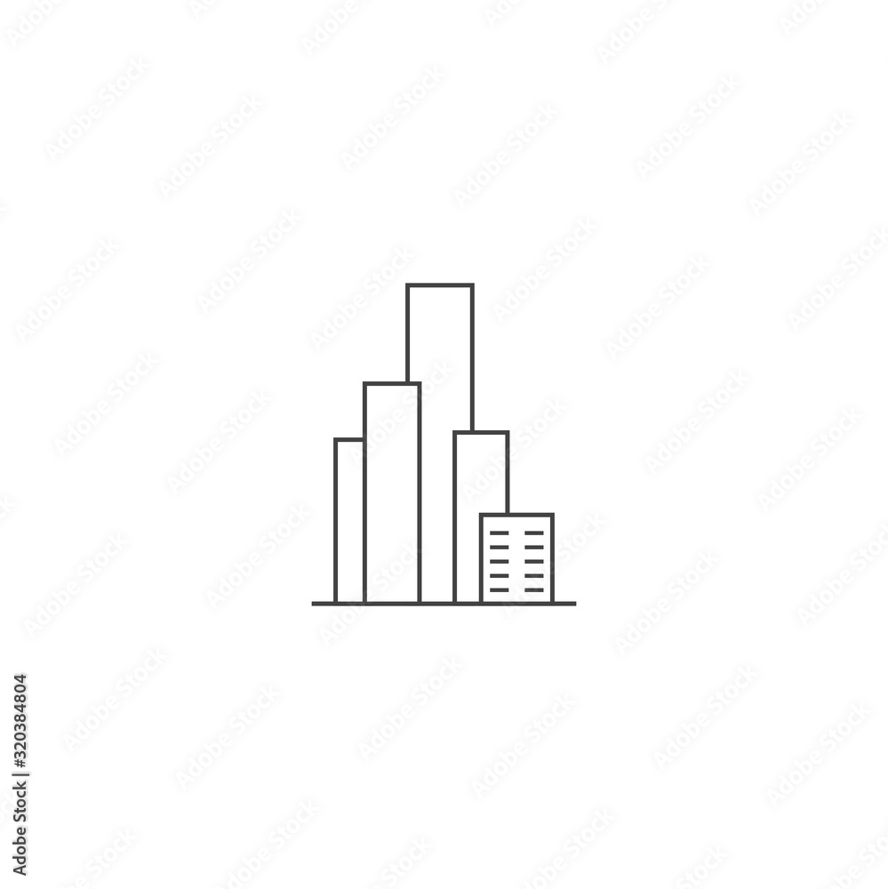 Poster vector icon of a business office building on white isolated background. layers grouped for easy edit