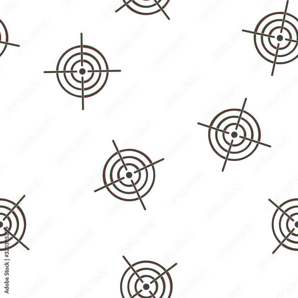 Poster vector icon target seamless pattern on a white background.