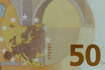 Fifty euro banknote - obrazy, fototapety, plakaty