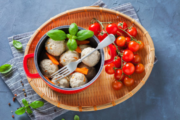 homemade cooked chicken meatballs