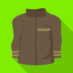 Isolated object of jacket and fireman logo. Collection of jacket and clothing vector icon for stock.
