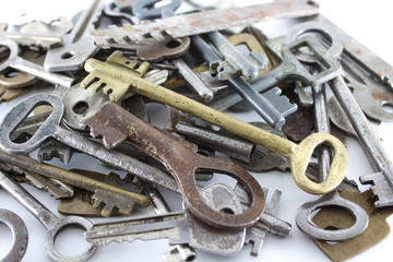Different keys for metal door locks