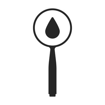 Magnifying of blood vector icon.Black.simple vector icon isolated on white background magnifying of blood.