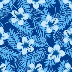 seamless floral pattern cool colors
