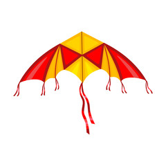 Kite vector icon.Cartoon vector icon isolated on white background kite .