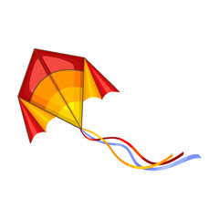 Kite vector icon.Cartoon vector icon isolated on white background kite .