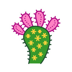 Cactus mix color line icon. Combining different types of cacti in one. Pictogram for web page, mobile app, promo. UI UX GUI design element. Editable stroke.
