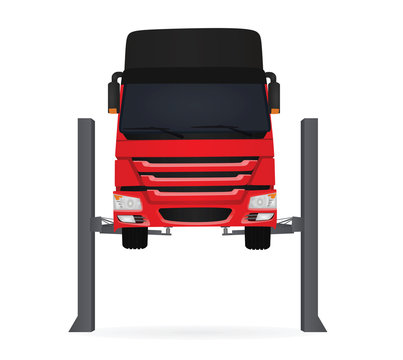 Metal truck lift. vector illustration
