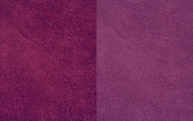 The texture of natural suede. Purple background of leather material.