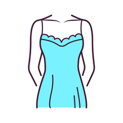 Combination lingerie color line icon. Type of lingerie. Sleeping dress. Pictogram for web page, mobile app, promo. UI UX GUI design element. Editable stroke.