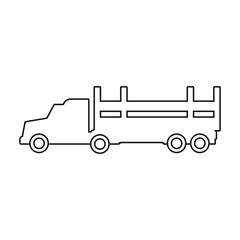 Truck vector icon.outline vector icon isolated on white background truck .
