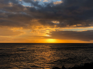 Fototapeta na wymiar Stunning sunrise from the North Shore of Kauai Hawaii