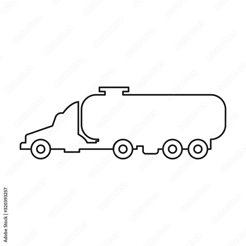 Wall mural Truck vector icon.outline vector icon isolated on white background truck .