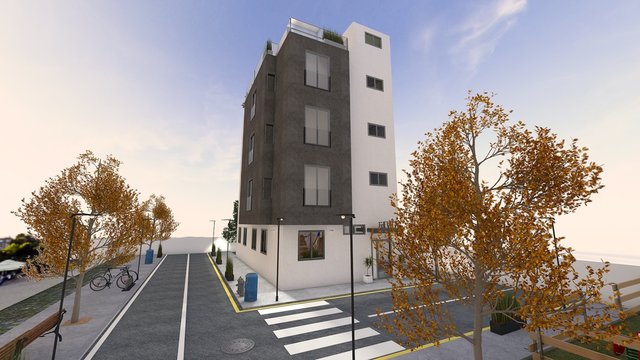 BLOQUE DE APARTAMENTOS PARA EL CENTRO DE LA  CIUDAD  . RENDERS 3D