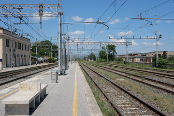 Fototapeta premium Rail station somewhere in Europe