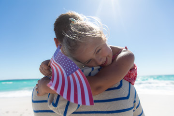 Father and daughter at the beach