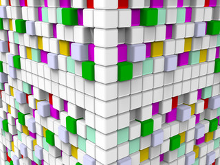 3D rendering - colorful abstract cubes background