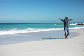 Old man enjoying free time