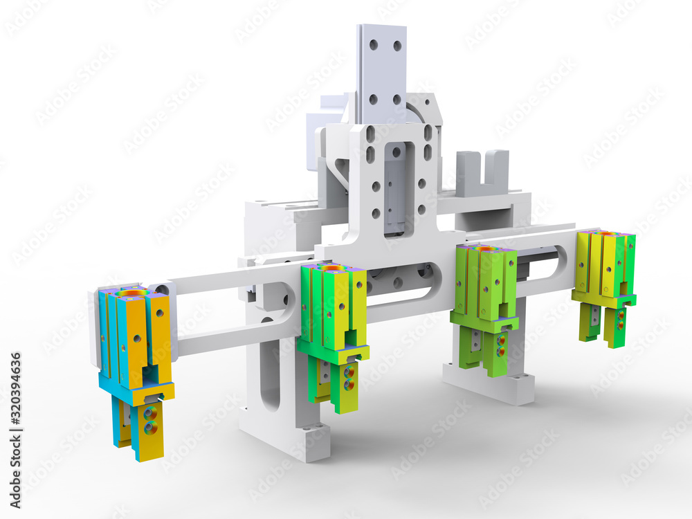 Poster 3d rendering - multi finger robotic arm