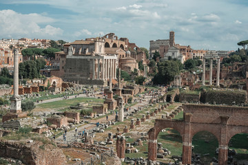 Naklejka premium Rome, Italy. One of the most famous landmarks in the world - Roman Forum.