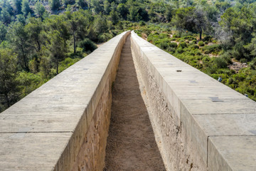 Details of the Devil's Bridge Aqueduct outside of Tarragona Spain