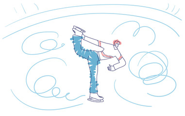 Fototapeta premium Figure skaters. Athletes on the rink Vector design