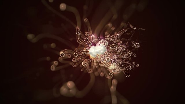 Abstract organic cells science motion background. Loopable and full hd.