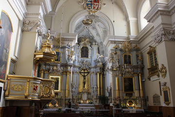 Rzeszow, Poland - October 07, 2013: Parish Church - Gothic church of Saints Stanislav and Wojciech...