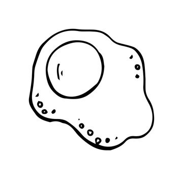 recommend clip art: stock illustration vector drawing. fried eggs cute drawing of breakfast dishes, concept kitchen, cafe, cooking